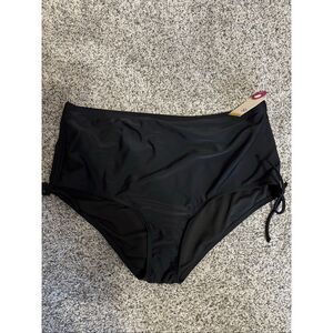 SO Junior Plus High Waisted Ruched Bikini Bottoms